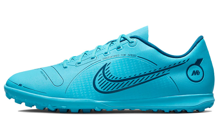 Nike Mercurial Vapor 14 Mercurial 14 Club round toe lace-up TF (glue spikes) football shoes men's blue