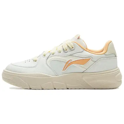 Li Ning Non slip Lightweight Low top Casual Shoes Women's White Yellow