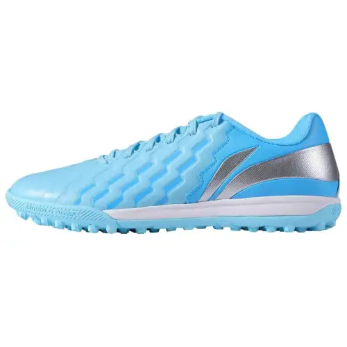 Li Ning Brocade TF Turf Artificial Turf Slip Resistant Abrasion Resistant Soccer Shoes Men's Blue