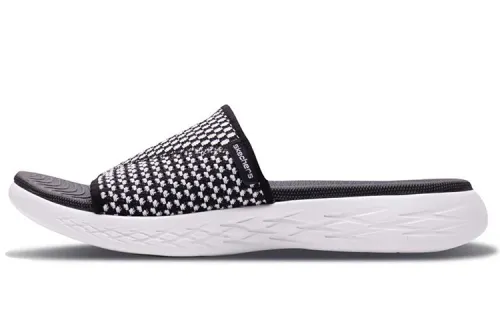 Skechers On THE GOON THE GO 600 Athleisure Slide Slippers Women's Black White