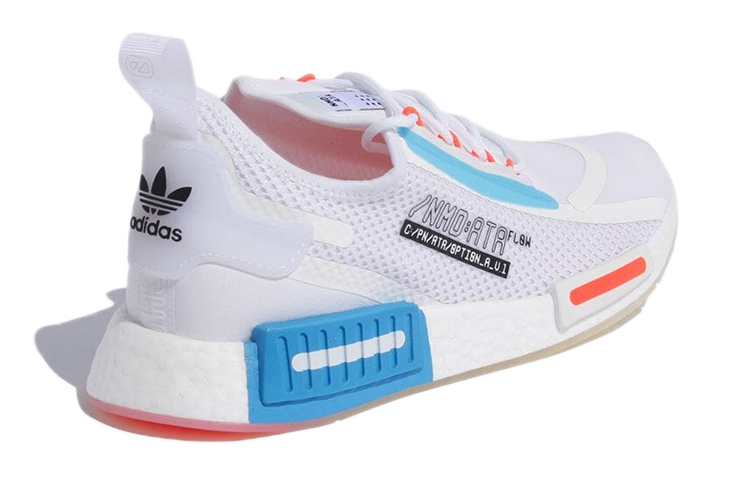 Кроссовки adidas originals NMD_R1 Spectoo (бело-синие) — Белый / синий — фото 4