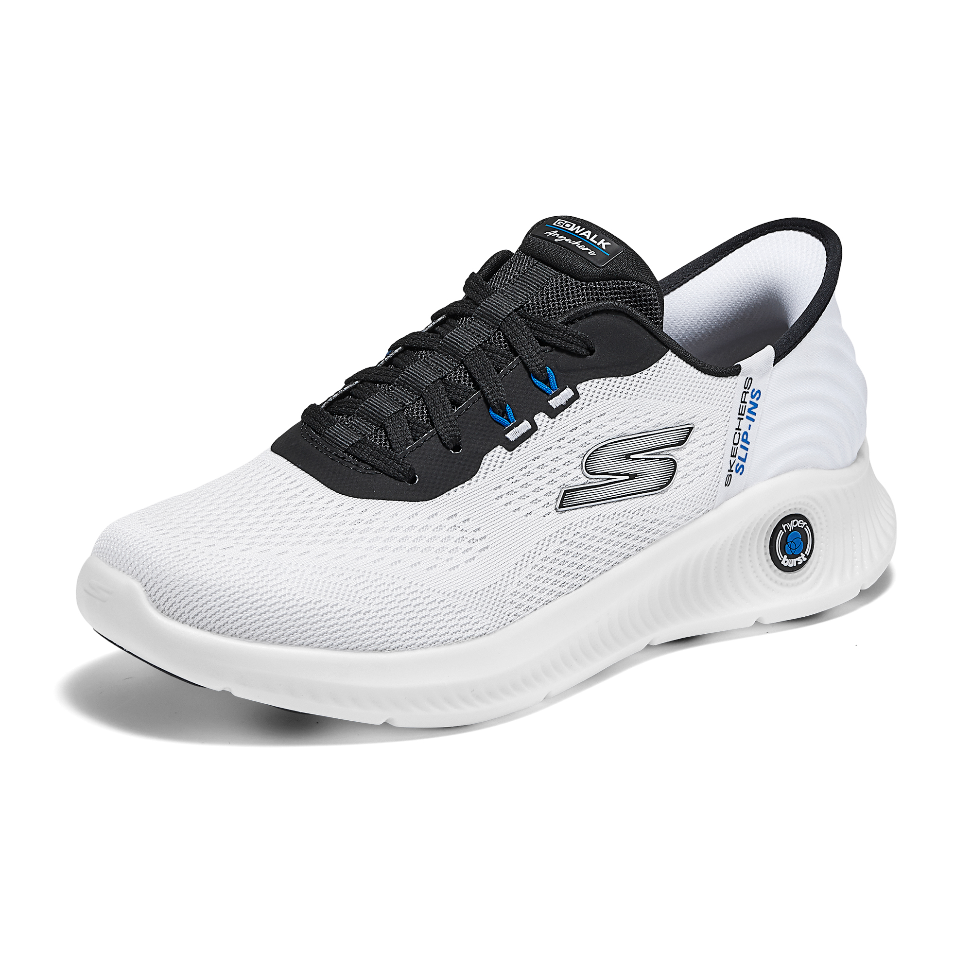 Skechers MEN’S GO WALK Abrasion Resistant Rebound Casual Shoes Men’s Black White