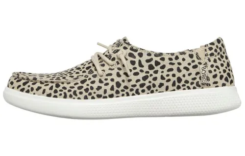 Skechers BOBS SKIPPER Canvas Low top Sports Casual Shoes Women's Leopard Print