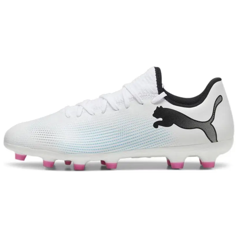 PUMA FUTURE 7 PLAY HG Hard Ground Firm Ground Soccer Shoes Men's White Black