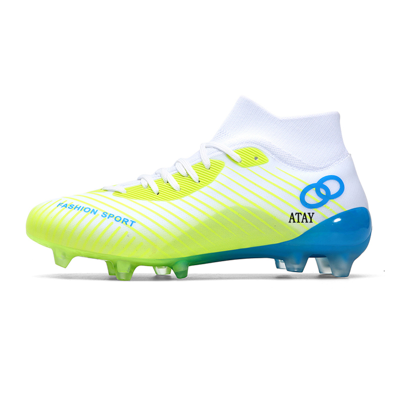 ATAY Fashion Trend Slip Resistant Abrasion Resistant Slip Resistant Abrasion Resistant Soccer Shoes Unisex Neon Green