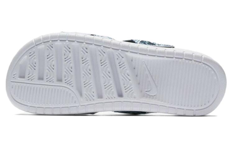 Женские шлепанцы Nike Benassi (бело-зеленые) — фото 5