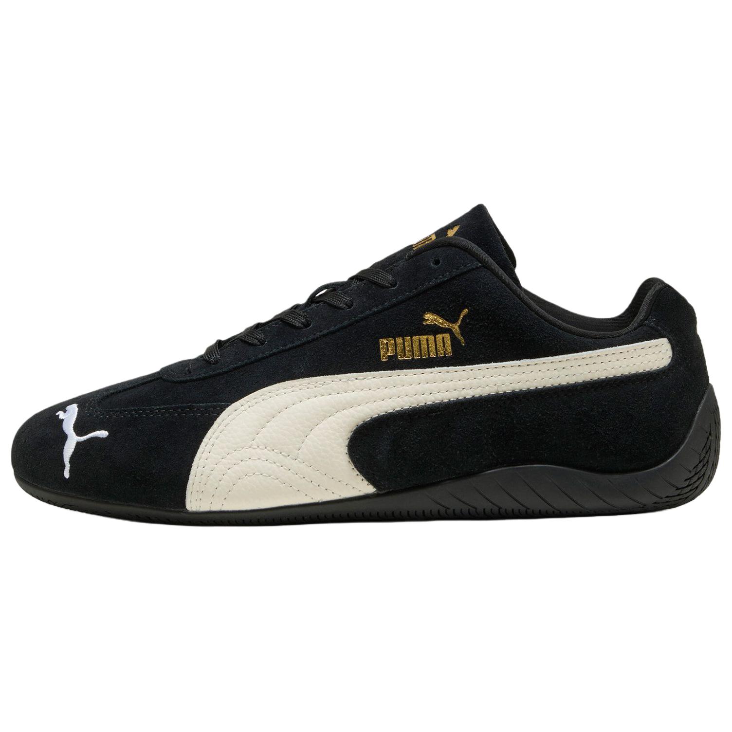 PUMA Puma Speedcat Series OG Domestic Version Comfortable and Versatile Racing Shoes Thin-soled Shoes Lychee Leather Track Logo Outdoor Warming Couple Shoes Wear-Resistant Low-top Life Casual Shoes Same Style for Men and Women Black