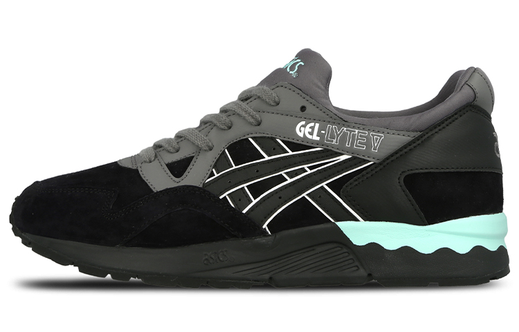 Asics Gel Lyte 5 Low top Casual Shoes Unisex Black Gray Green