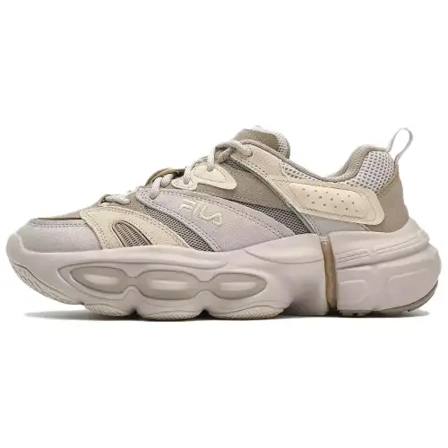 FILA ET Textile, Synthetic Leather Low top Casual Shoes Women's Gray Brown