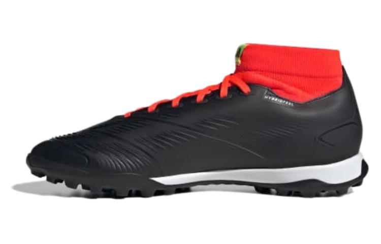 Adidas Predator 24 League 24 LEAGUE round toe lace HG (glue short nails) IC/IN anti-slip wear-resistant breathable football shoes men and women same style black and red
