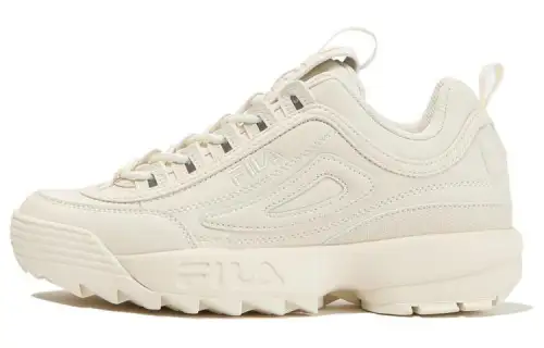 FILA Disruptor 2 Cushioning Abrasion Resistant Cushioning, Wear Resistant Low top Casual Shoes Unisex Beige