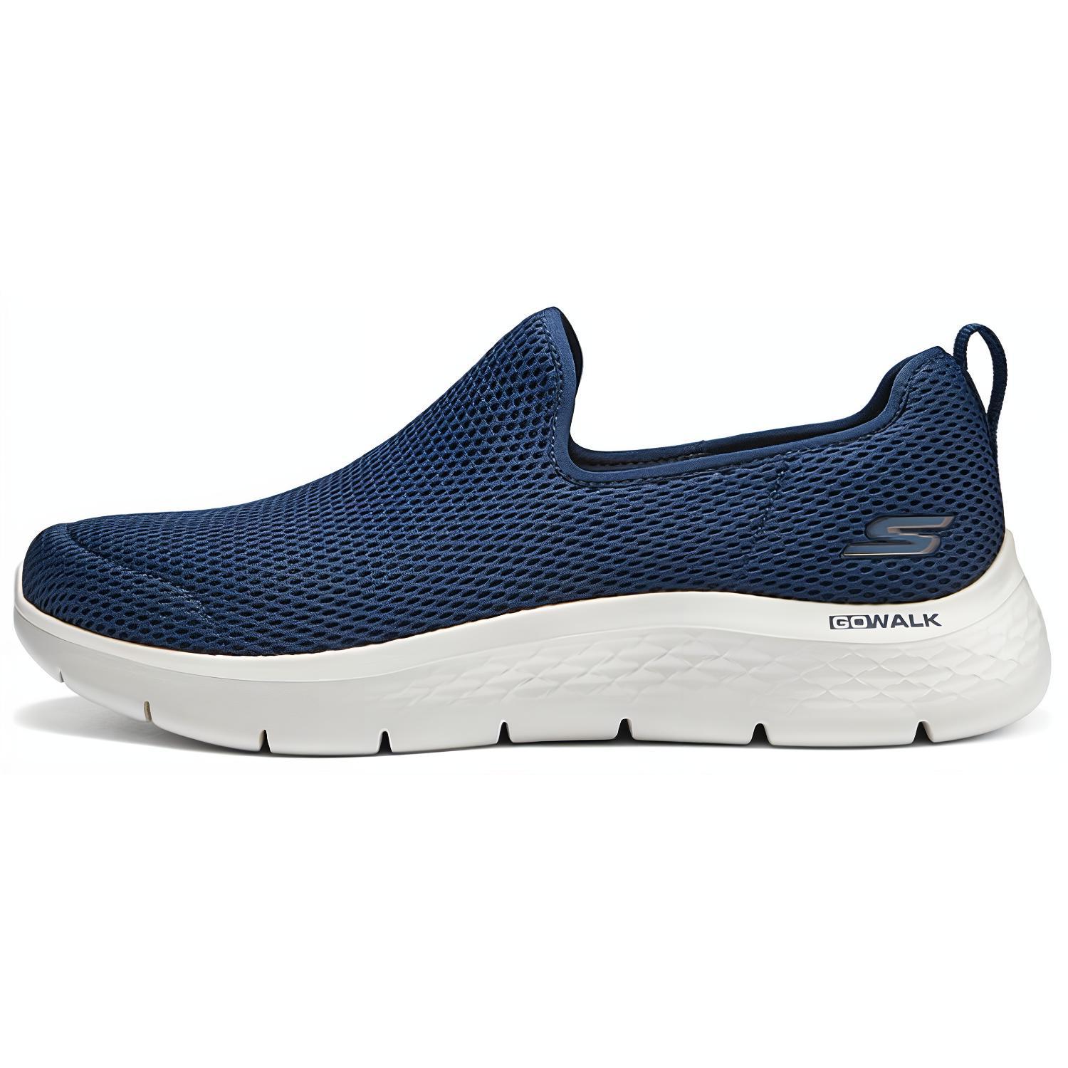 Skechers Go Walk Fle Fabric Cushioning Abrasion Resistant Breathable Lightweight Low top Casual Shoes Men’s Blue White