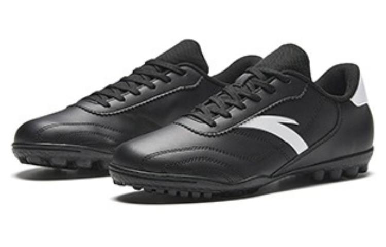 Anta TF Turf Artificial Turf Slip Resistant Abrasion Resistant Soccer Shoes Men’s Black White