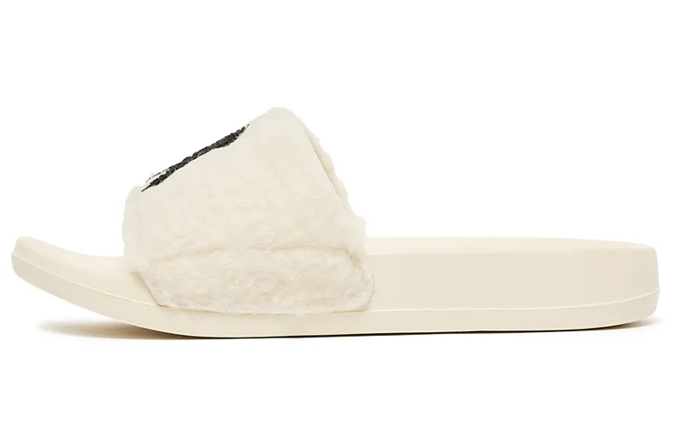 MLB Slipper Rubber Sole Slip Resistant Slide Slippers Unisex Ecru