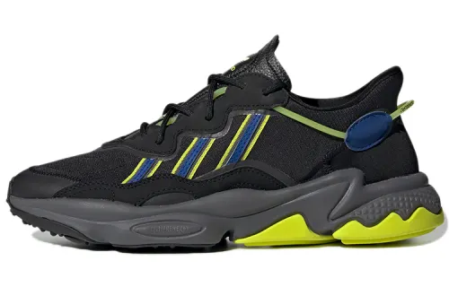 Adidas Originals Ozweego Fashion Trend Slip Resistant Low top Casual Shoes Men's Black Gray Yellow