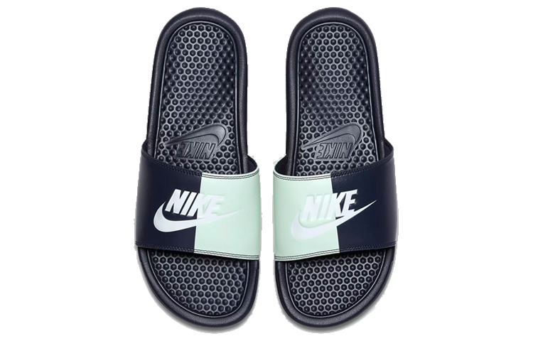 Женские шлепанцы Nike Benassi JDI (сине-зеленые) — фото 4