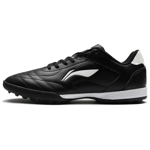 Li Ning TF Turf Artificial Turf Cushioning Slip Resistant Coverage Soccer Shoes Unisex Black