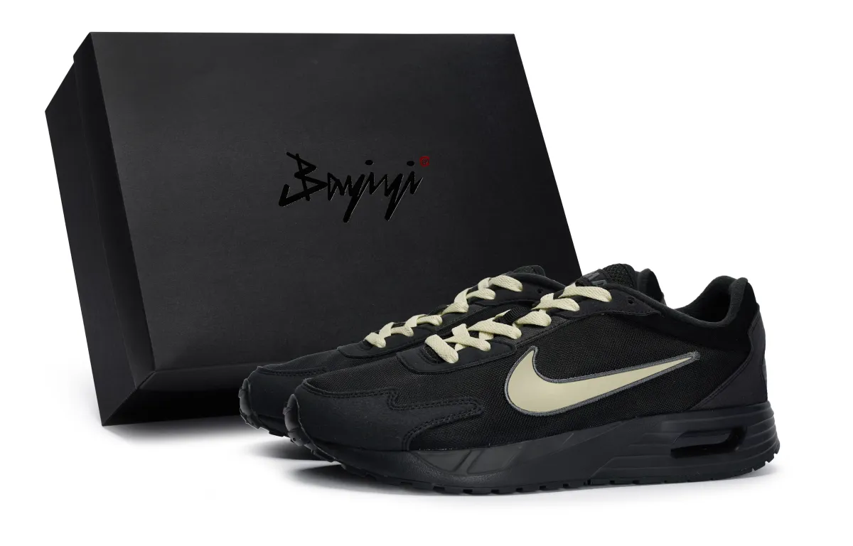 Nike Air Max Solo Low top Casual Shoes Men's Black Rice Yellow