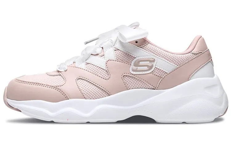 Skechers D'LITES AIRY Textile, Synthetic Leather Bowknot Low top Casual Shoes Women's Light Pink