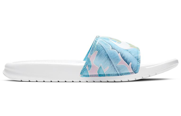Женские шлепанцы Nike Benassi JDI (бело-синие) — фото 2