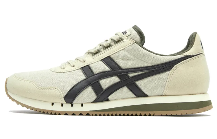 Onitsuka Tiger Dualio Textile, Synthetic Leather Breathable Low top Casual Shoes Unisex White Black