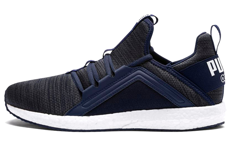 PUMA Mega Energy Heather Knit Low Running Shoes Black/White/Blue