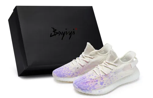 Adidas Originals Yeezy Boost 350 V2 811 Manufacturing, Frost Purple Holographic, Special Shoe Box Low top Casual Shoes