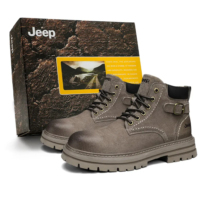 Jeep Leather Short Combat Boots Men's Space Gray
