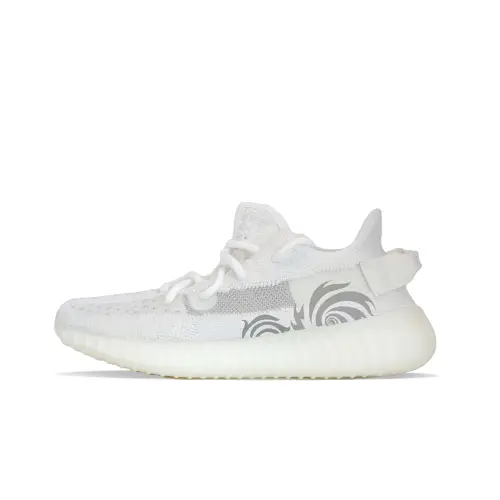 Adidas Originals Yeezy Boost 350 V2 Annual Rings Memory Abrasion Resistant Low top Casual Shoes Unisex White
