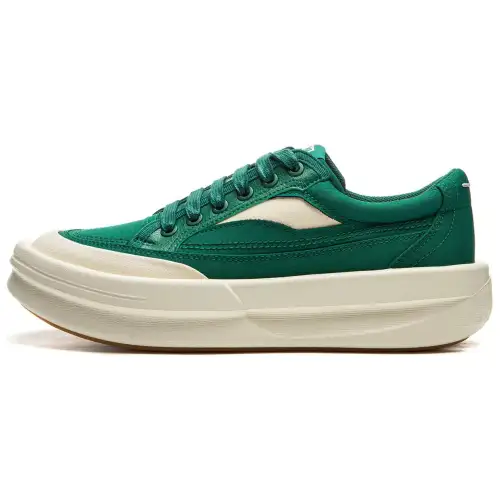 Li Ning Slip Resistant Abrasion Resistant Low top Casual Shoes Unisex Stone Green