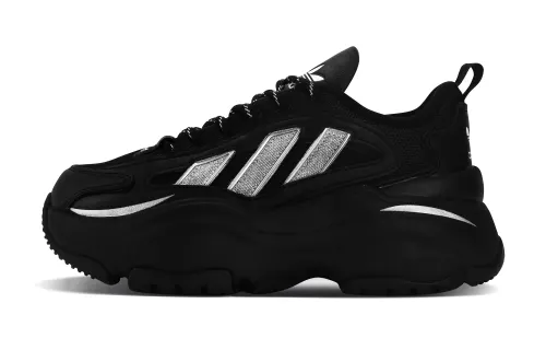 Adidas Originals OZGAIA Slip Resistant, Abrasion Resistant, Height Increasing Low top Casual Shoes Women's Black Silver