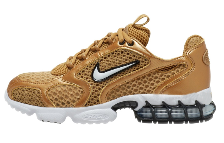 Nike Air Zoom Spiridon Cage 2 Cushioning Slip Resistant Abrasion Resistant Low top Casual Shoes Women's Desert Yellow