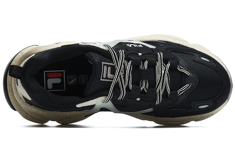 Женские кроссовки Fila FUSION RJV (черно-серые с бежевым и белым) — Чёрный / серый / бежевый / белый — фото 3