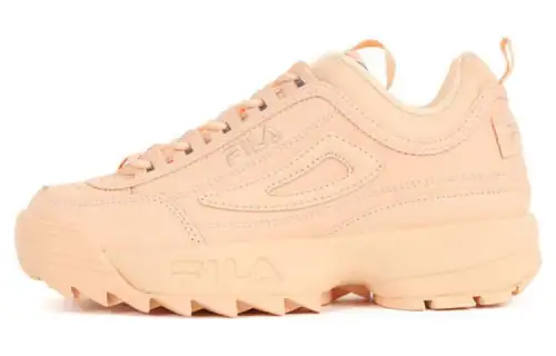 FILA Disruptor Cushioning Abrasion Resistant Cushioning, Wear Resistant Low top Casual Shoes Women's Pink Peach