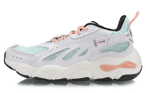 Li Ning Textile, Split Cow Leather Breathable, Lightweight Coverage Mid top Casual Shoes Women's