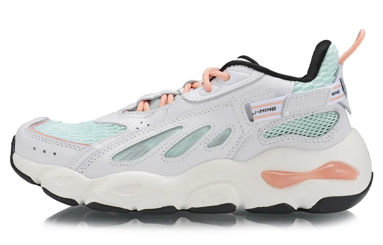 Li Ning Textile, Split Cow Leather Breathable, Lightweight Coverage Mid top Casual Shoes Women's