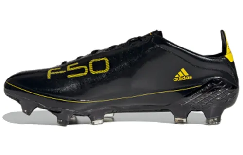 Adidas F50 Ghosted Adizero round toe lace FG (glue spikes) breathable football shoes men's black and yellow