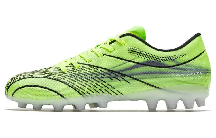 Anta Slip Resistant Abrasion Resistant Soccer Shoes Men's Green Black