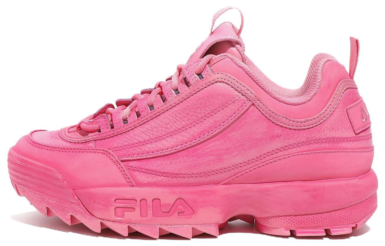 FILA Disruptor 2 Dying Abrasion Resistant Low top Casual Shoes Unisex Red Korean Style
