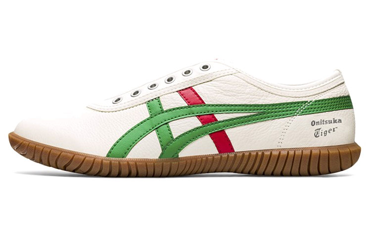 слипоны Onitsuka Tiger Tsunahiki (бежево-белый / зеленый) — Бежевыйбелый / зелёный — фото 1