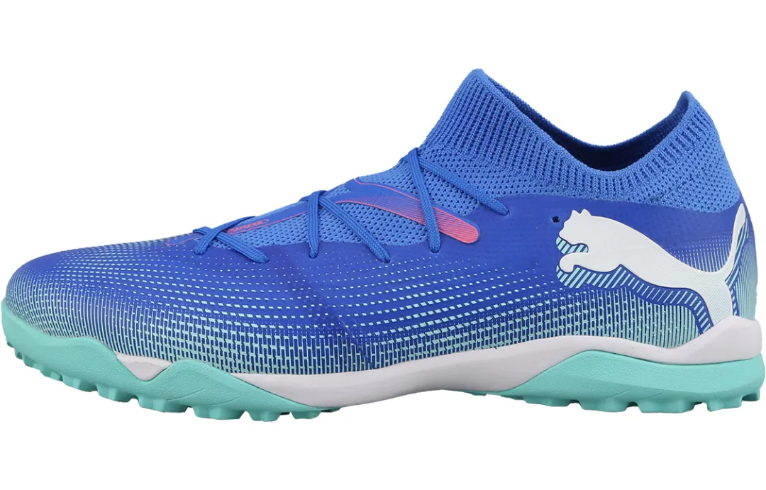 PUMA FUTURE 7 MATCH Abrasion Resistant Soccer Shoes Men's Blue Green