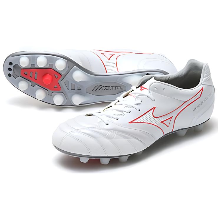 Mizuno Monarcida FG Firm Ground Kangaroo Leather Cushioning Slip Resistant Abrasion Resistant Soccer Shoes Men’s White