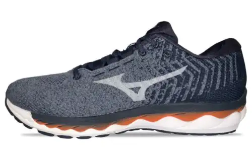 Mizuno Wave Sky Waveknit Wave Sky Waveknit 3 Slip Resistant Abrasion Resistant Low top Running Shoes Men's Gray Blue
