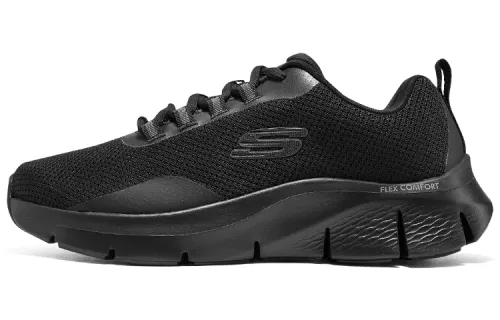 Skechers Mesh Wear resistant And Lightweight Low top Casual Shoes Men's Black