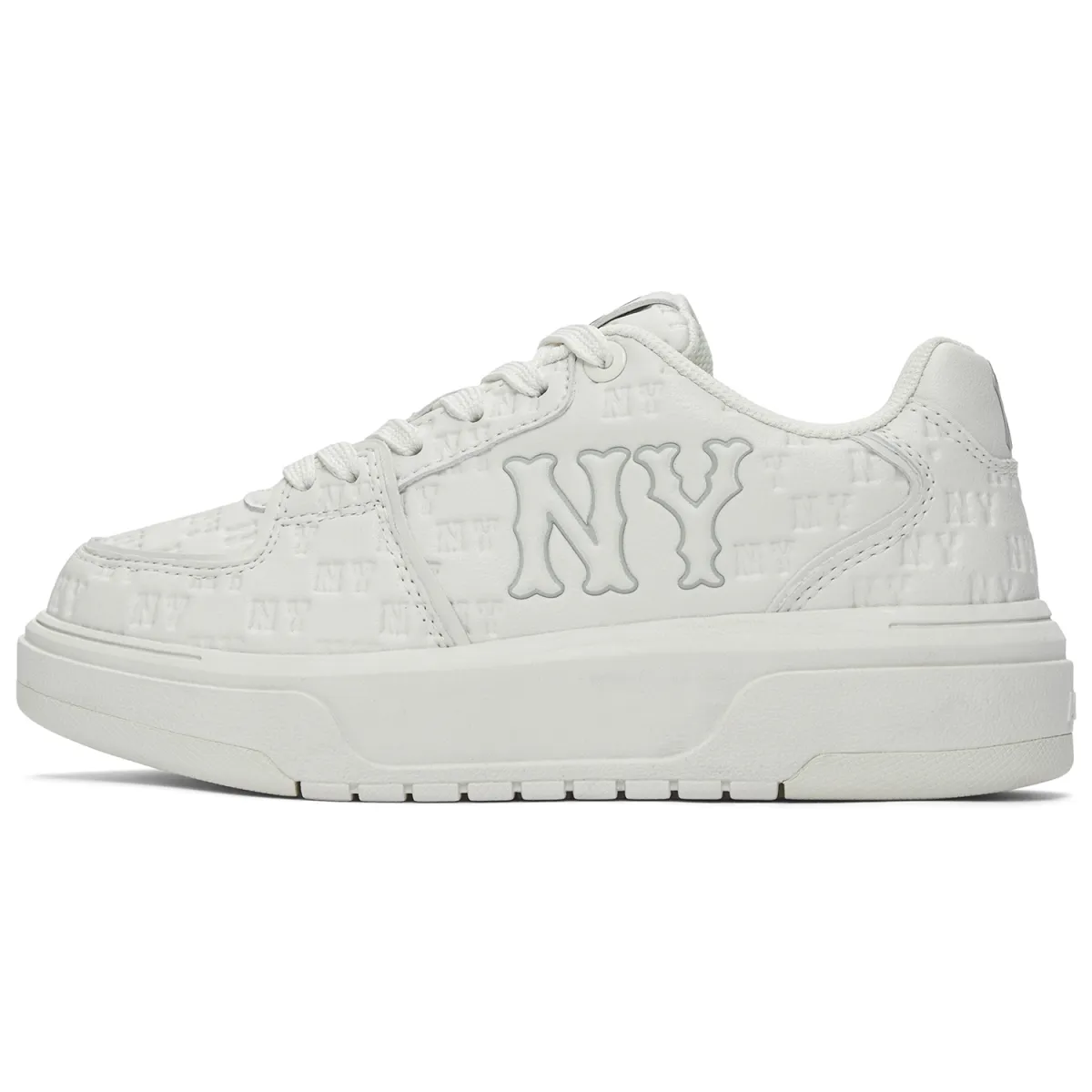 MLB New York Yankees Synthetic Leather Breathable Lightweight Height Increasing Low top Casual Shoes Unisex White