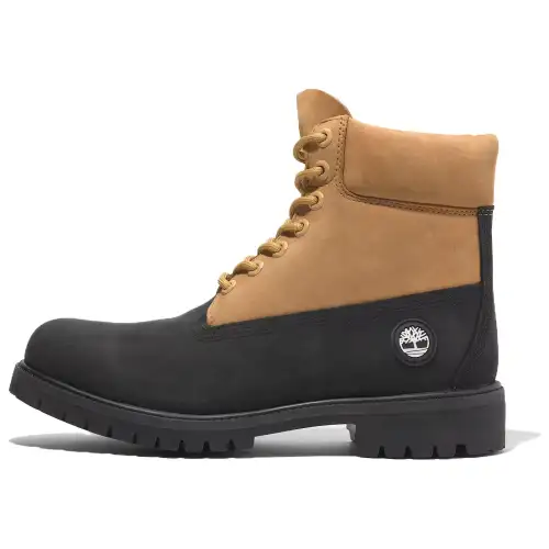 Timberland PREMIUM Short Combat Boots Men's Black Yellow