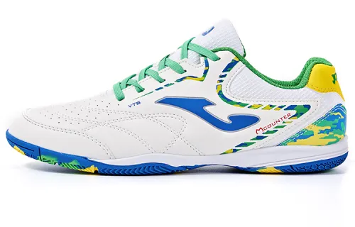 Joma IC/in Indoor Synthetic Leather Slip Resistant Abrasion Resistant Soccer Shoes Men's White Green