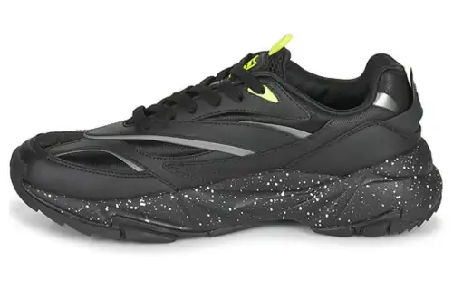 FILA Venomrush Leather Cushioning, Wear Resistant Low top Casual Shoes Men's Black