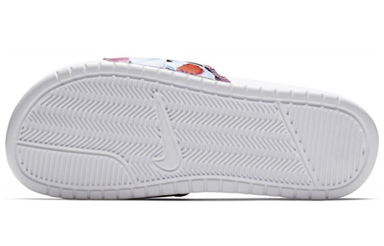 Шлепки Nike Benassi Just Do It JDI Floral Pack (бело-цветные) — фото 5