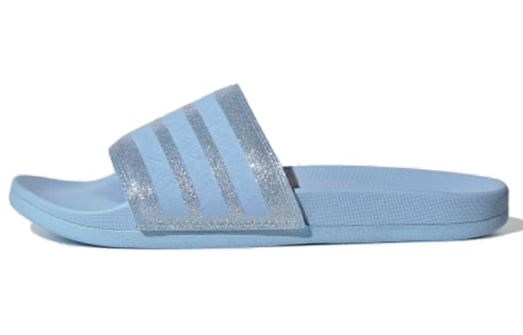 Adidas Adilette Comfort Slides '3 Stripes Shimmer Glow Blue' Women's